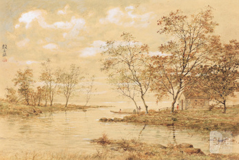 颜文樑 YAN WENLIANG (1893-1988) 湖畔人家 Lakeside Homes - 图1